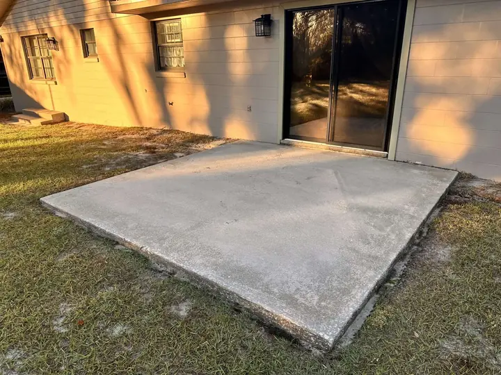 Back patio concrete surface before coating