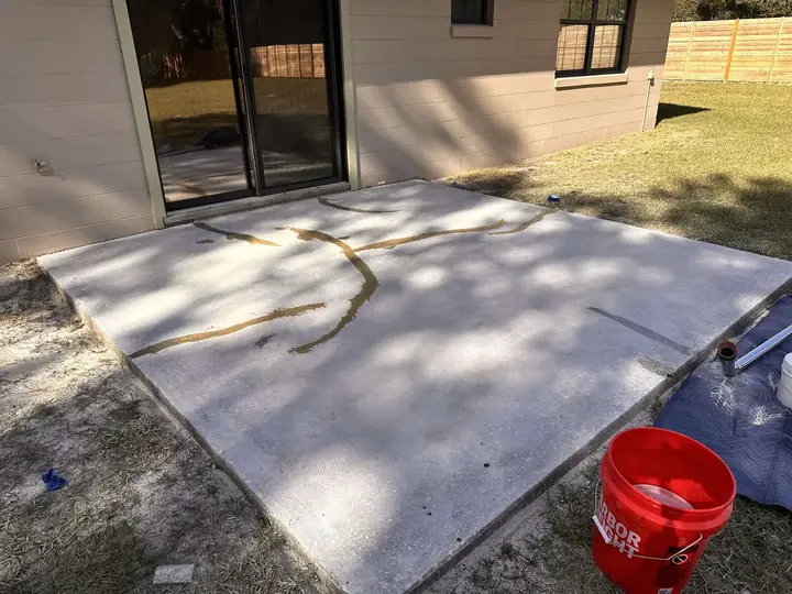 Patio surface prepped for epoxy installation
