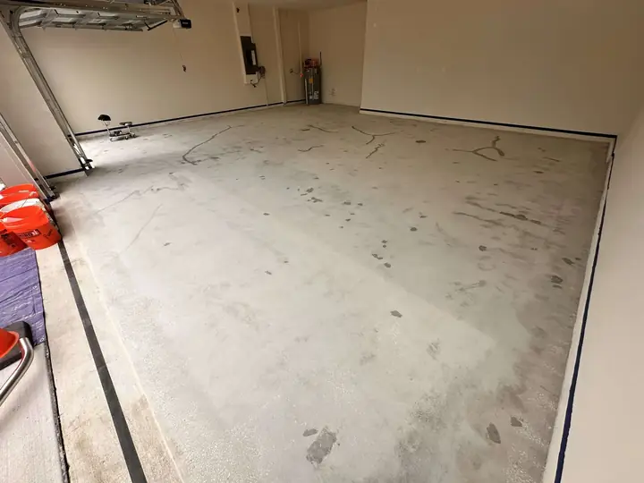 Empty garage before floor coating