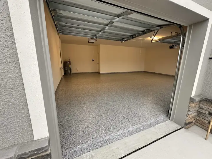 Cracked concrete slab before repair and coating
