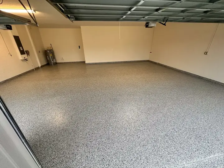 Finished flake epoxy garage floor