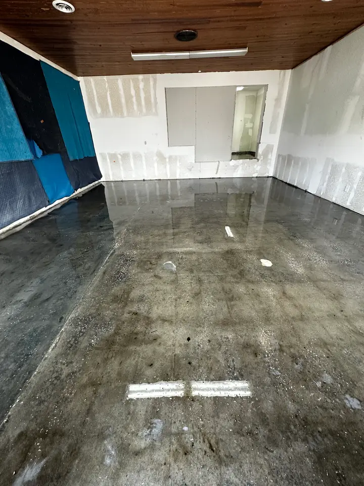 Concrete floor after a grind and seal finish