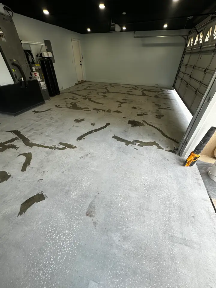Concrete patio prepped and ready for coating